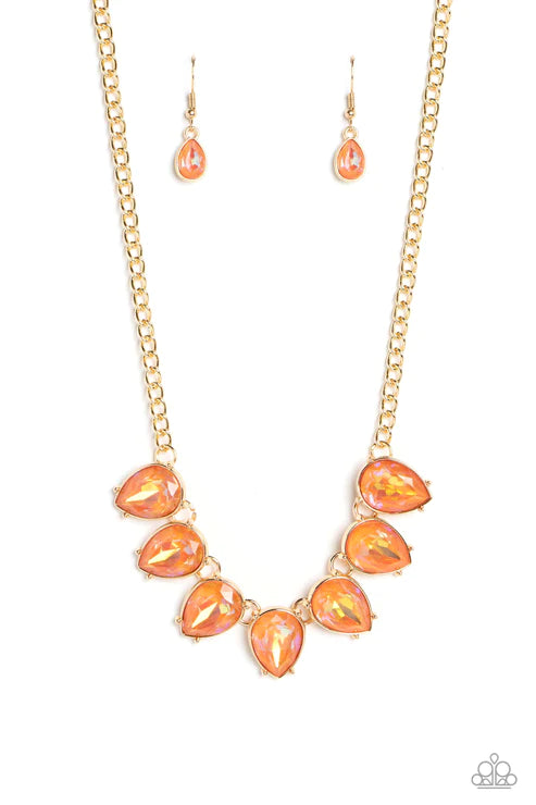 FLIRTY Dancing - Orange Paparazzi Necklace (PZ-5427)