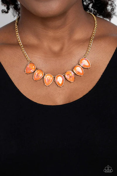 FLIRTY Dancing - Orange Paparazzi Necklace (PZ-5427)