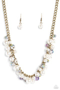 Glinting Goddess - Brass Paparazzi Necklace (PZ-5493)