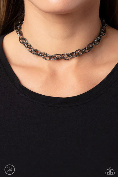 If I Only Had a CHAIN - Black Paparazzi Necklace (PZ-4289)