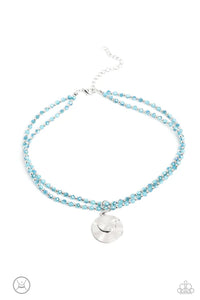 Compacted Cosmos - Blue Paparazzi Necklace (PZ-5052)