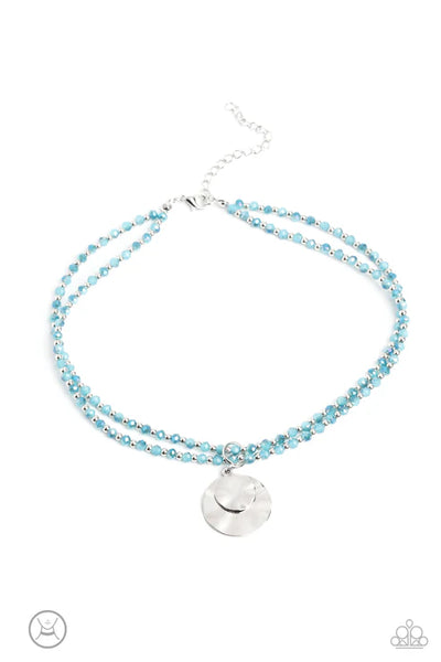 Compacted Cosmos - Blue Paparazzi Necklace (PZ-5052)