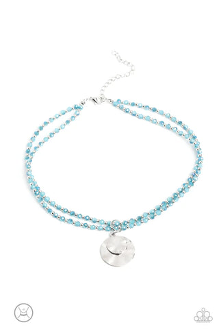 Compacted Cosmos - Blue Paparazzi Necklace (PZ-5052)