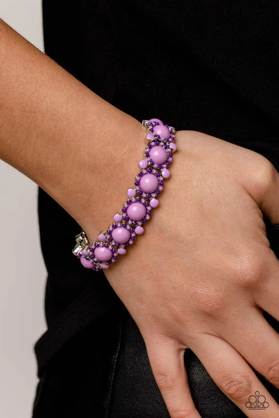 Pop Art Party - Purple Paparazzi Bracelet (PZ-5035)