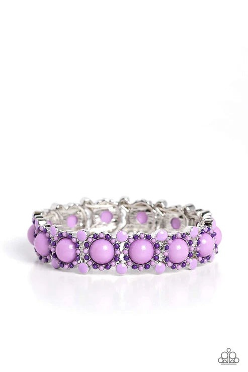 Pop Art Party - Purple Paparazzi Bracelet (PZ-5035)