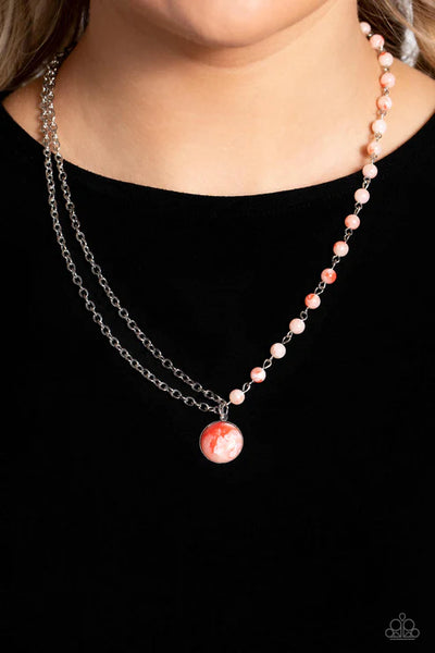 Local Legend - Orange Paparazzi Necklace (PZ-2421)