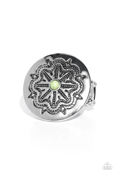 Carved Coachella - Green Paparazzi Ring (T31)