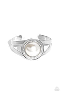 Put On The GLITZ - White Paparazzi Bracelet (PZ-5672)