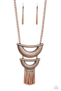 Fringe Festival - Copper Paparazzi Necklace (PZ-5364)