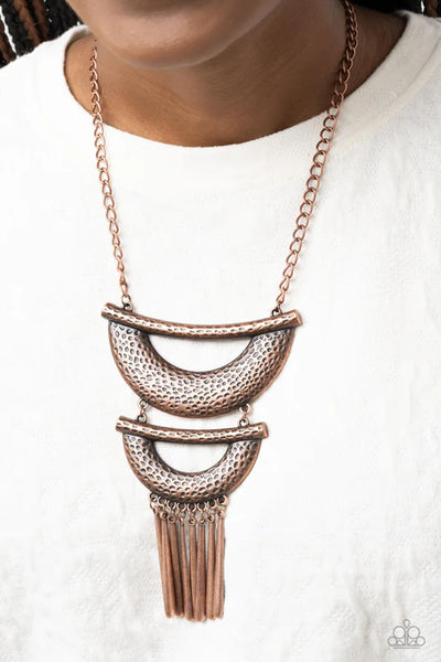 Fringe Festival - Copper Paparazzi Necklace (PZ-5364)