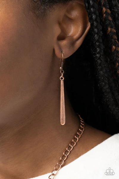 Fringe Festival - Copper Paparazzi Necklace (PZ-5364)
