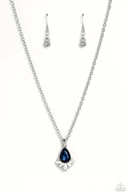 Fancy Fringe - Blue Paparazzi Necklace (PZ-3926)