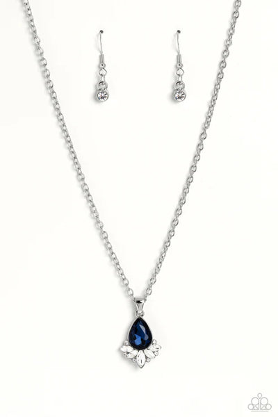 Fancy Fringe - Blue Paparazzi Necklace (PZ-3926)