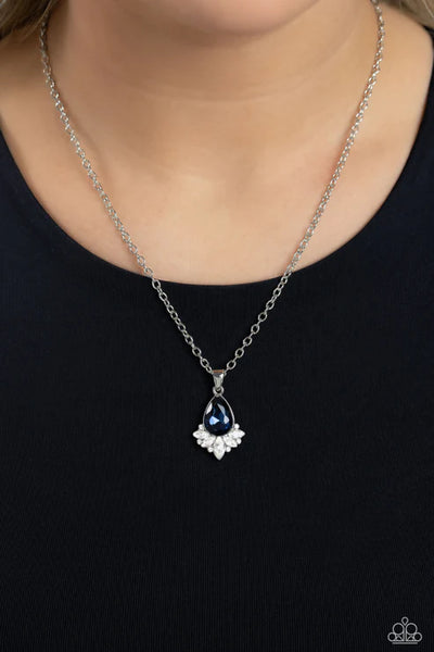 Fancy Fringe - Blue Paparazzi Necklace (PZ-3926)