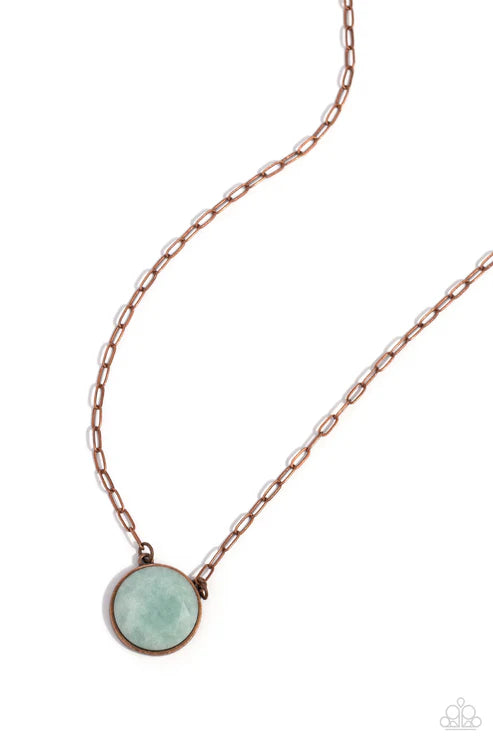 Suspended Stone - Copper Paparazzi Necklace