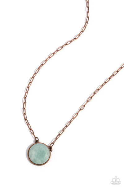 Suspended Stone - Copper Paparazzi Necklace