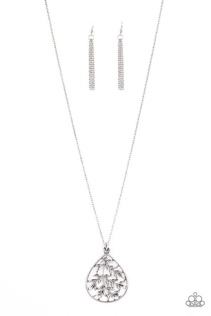 BOUGH Down - silver - Paparazzi necklace (PZ-3817)