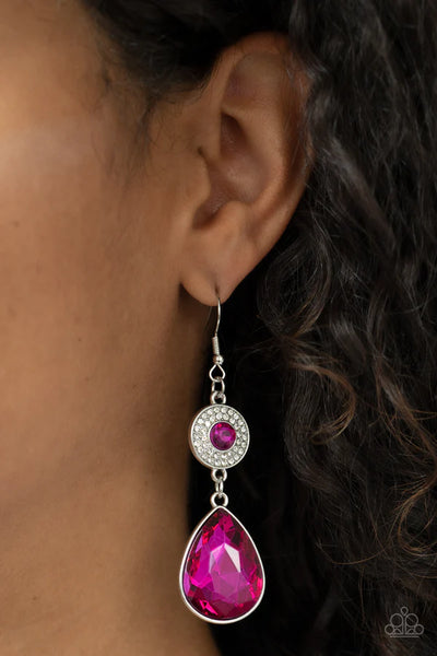 Paparazzi Collecting My Royalties Pink Fishhook Earrings (PZ-3320)