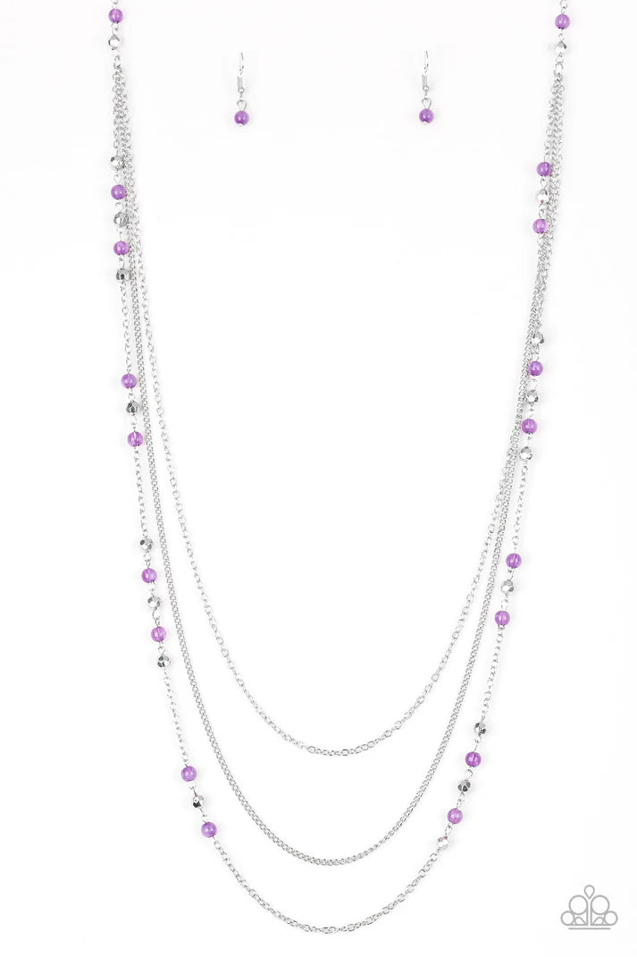 Colorful Cadence - purple - Paparazzi necklace (PZ-5635)