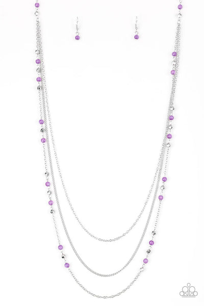 Colorful Cadence - purple - Paparazzi necklace (PZ-5635)