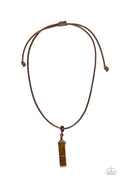 Comes Back ZEN-fold - brown - Paparazzi MENS necklace (PZ-4328)