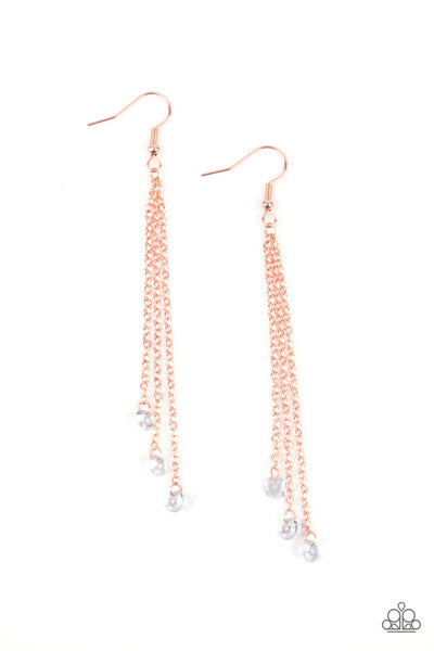 Divine Droplets - copper - Paparazzi earrings (PZ-1877)