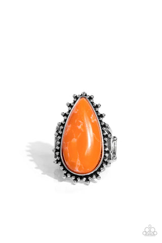 Down-to-Earth Essence Orange Paparazzi Ring (T62)