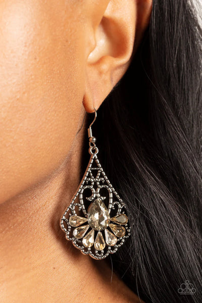 Exemplary Elegance - Brown Paparazzi Earrings (PZ-2584)