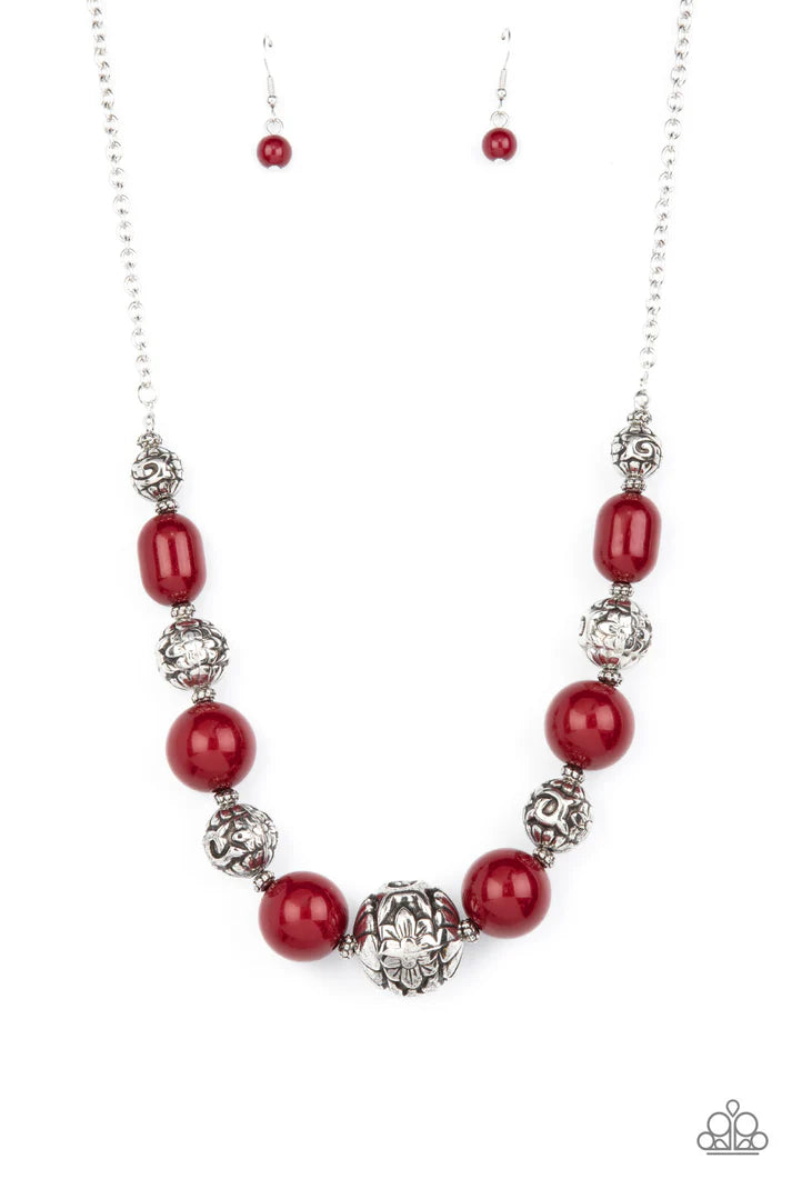 Girl Meets Garden - red - Paparazzi necklace (PZ-3541)