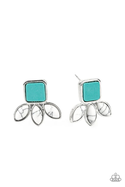 Hill Country Blossoms - blue - Paparazzi earrings (PZ-2727)