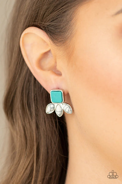Hill Country Blossoms - blue - Paparazzi earrings (PZ-2727)
