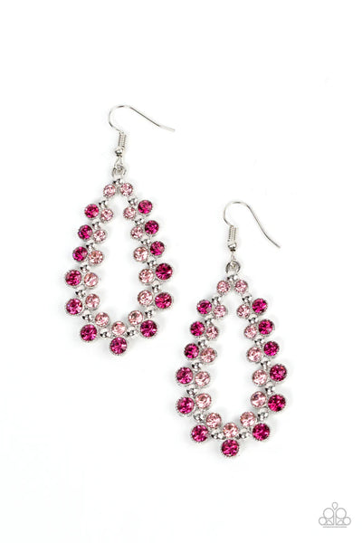 It's About to GLOW Down - pink - Paparazzi earrings (PZ-5656)