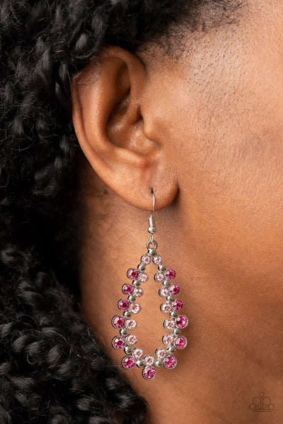 It's About to GLOW Down - pink - Paparazzi earrings (PZ-5656)