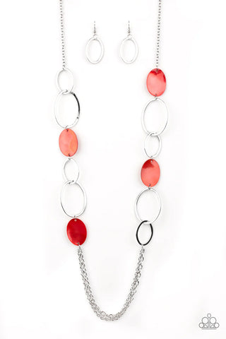 Kaleidoscope Coasts - Red Necklace - Paparazzi Accessories (PZ-4582)