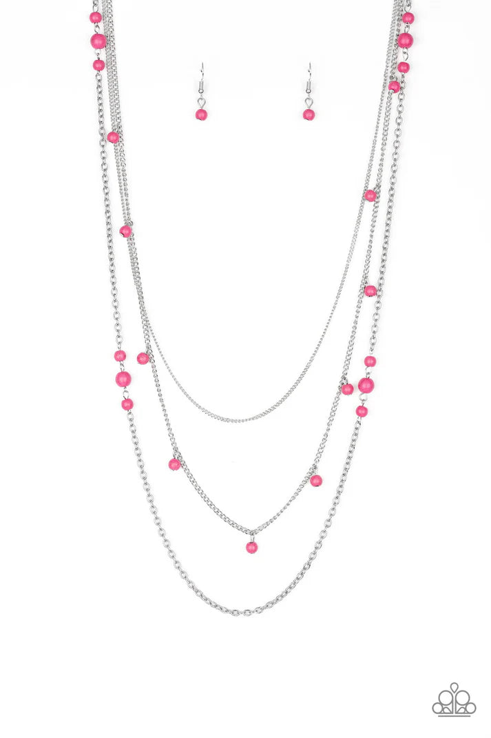 Laying the Groundwork - pink - Paparazzi necklace (PZ-3813)