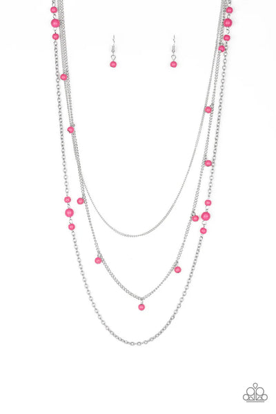 Laying the Groundwork - pink - Paparazzi necklace (PZ-3813)