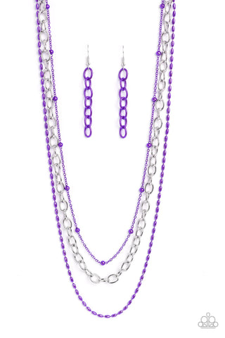 Mardi Gras Mayhem - purple - Paparazzi necklace