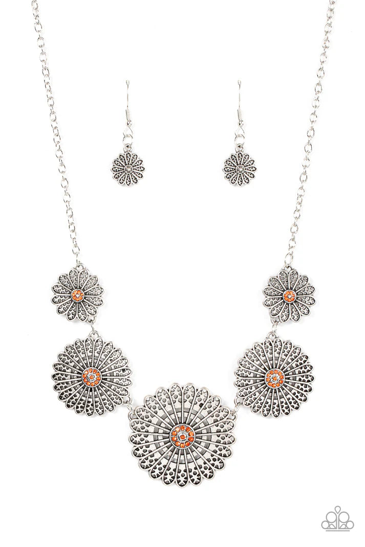 Marigold Meadows - orange - Paparazzi necklace (PZ-3729)