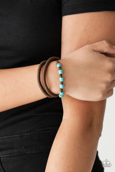 Desert Quest - Blue Paparazzi Bracelet (PZ-1051)