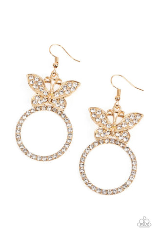 Paradise Found - gold - Paparazzi earrings (PZ-2216)