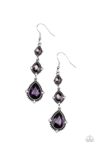 Prague Princess - purple - Paparazzi earrings (PZ-3704)