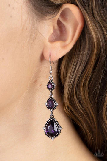 Prague Princess - purple - Paparazzi earrings (PZ-3704)