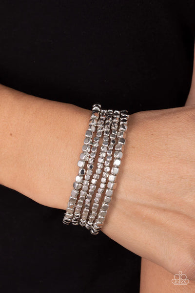 Right On CUBE - silver - Paparazzi bracelet (PZ-3910)
