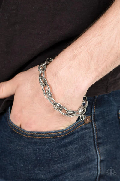 Rookie Roulette - silver - Paparazzi MENS bracelet