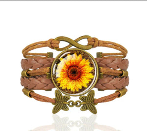 Sunflower Fun - Brown Country Craft Barn Bracelet (#305)