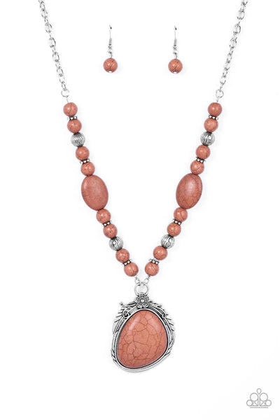 Southwest Paradise - brown - Paparazzi necklace (PZ-5308)