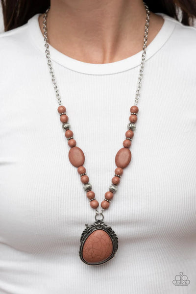 Southwest Paradise - brown - Paparazzi necklace (PZ-5308)