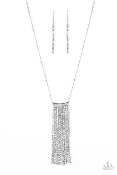 Stellar Crescendo - white - Paparazzi necklace (PZ-5347)