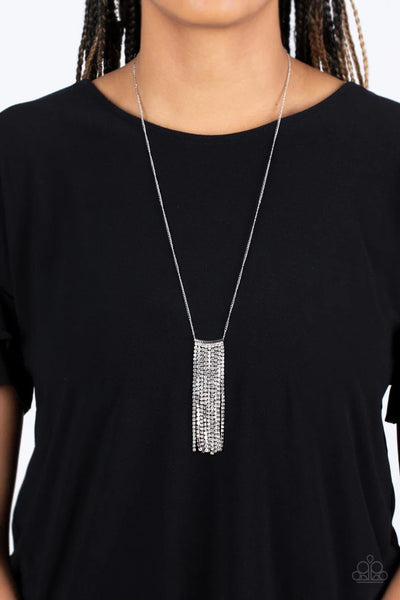 Stellar Crescendo - white - Paparazzi necklace (PZ-5347)