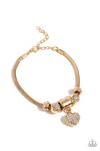 Suitor Sequence - gold - Paparazzi bracelet (PZ-3704)